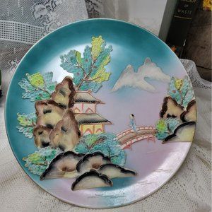 Shafford Japan Moriage Plate, Beautiful Scene